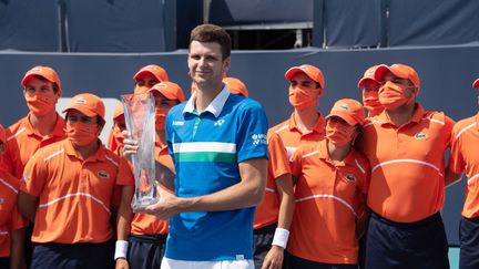 Le Polonais Hubert Hurkacz remporte son premier Masters 1000 à Miami à 24 ans. (MICHELE EVE SANDBERG / ICON SPORTSWIRE)