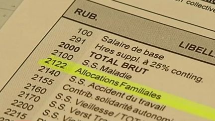 Capture d'&eacute;cran d'une fiche de paie de la soci&eacute;t&eacute; Faber France (Nord), le 15 janvier 2014. ( FRANCE 2 / FRANCETV INFO)