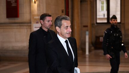 L'ancien chef de l'Etat, Nicolas Sarkozy, à la Cour d'appel de Paris, le 8 décembre 2022. (EMMANUEL DUNAND / AFP)