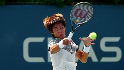 Duckhee Lee, tennisman sud-coréen, à New York (USA), au tournoi de Flushing Meadows, le 1er septembre 2014. (ELSA / GETTY IMAGES NORTH AMERICA)