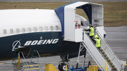 Un avion Boeing 737 Max sur le tarmac de Renton, à Washington, le 12 mars 2019. (JASON REDMOND / AFP)