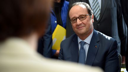 François Hollande, mardi 14 mars 2017 à Montargis (Loiret). (GUILLAUME SOUVANT / AFP)