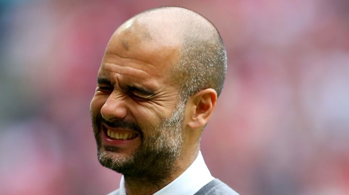 L'entra&icirc;neur du Bayern Munich, Pep Guardiola, lors du match Bayern-Augsbourg, le 9 mai 2015 &agrave; Munich (Allemagne).&nbsp; (A. HASSENSTEIN / FC BAYERN / GETTY IMAGES)