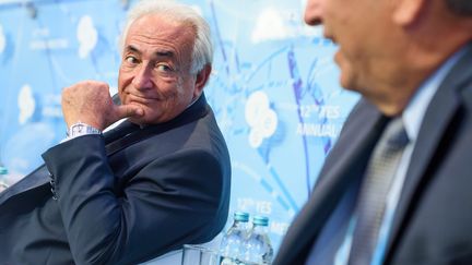 L'ex-directeur du FMI Dominique Strauss-Kahn, le 11 septembre 2015 &agrave; Kiev (Ukraine). (YALTA EUROPEAN STRATEGY PRESS OF / ANADOLU AGENCY / AFP)