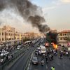 Une photo obtenue par l'AFP, montrant un véhicule en feu à Téhéran (Iran) après une manifestation, le 8 octobre 2022. (AFP)