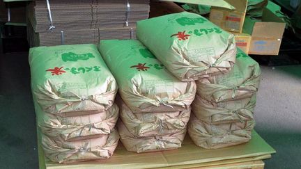 Des sacs de riz contamin&eacute;, le 17 novembre 2011, apr&egrave;s l'accident nucl&eacute;aire survenu &agrave; Fukushima (Japon) huit mois plus t&ocirc;t. (JIJI PRESS / AFP)