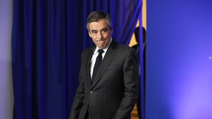 François Fillon, apès sa conférence de presse à Paris, le 21 avril 2017. (PATRICK KOVARIK / AFP)