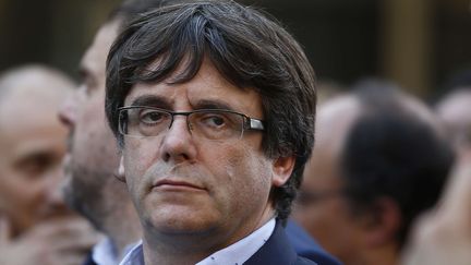 L'ancien président indépendantiste de la Catalogne, Carles Puigdemont, à Barcelone, le 21 octobre 2017. (MANU FERNANDEZ/AP/SIPA / AP)