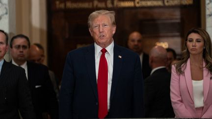 L'ex-président américain Donald Trump, à New York, le 7 décembre 2023. (DAVID DEE DELGADO / GETTY IMAGES / AFP)