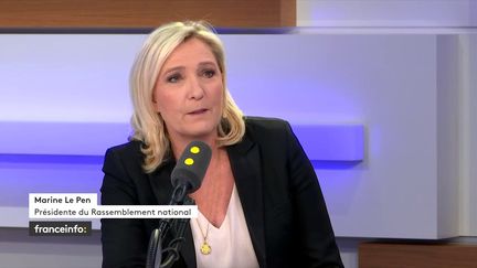 Marine Le Pen, présidente du Rassemblement national, invitée de franceinfo le 5 novembre&nbsp;2019. (FRANCEINFO / RADIOFRANCE)