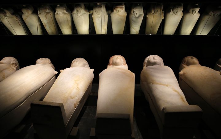 Les sarcophages phéniciens.
 (JOSEPH EID / AFP)