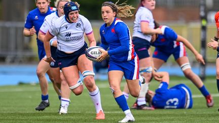 La Française Alexandra Chambon, lors du match du Tournoi des Six nations, face à l'Écosse,&nbsp;le 10 avril 2022, au Scotstoun Stadium de Glasgow.&nbsp; (MALCOLM MACKENZIE / AFP)