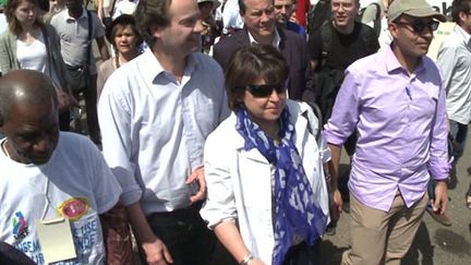 Martine Aubry à la marche d'ouverture du Forum social mondial de Dakar (6 février 2010) (AFP)