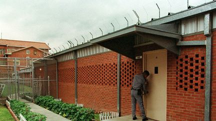 La "chambre de la mort" de la prison d'Huntsville (Texas), où ont lieu les exécutions.&nbsp; (PAUL BUCK / AFP)