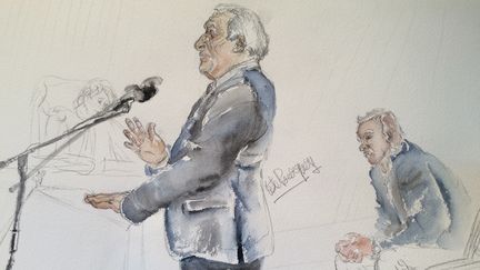 Dominique Strauss-Kahn, le 11 f&eacute;vrier 2015 au tribunal correctionnel de Lille (Nord). (ELISABETH DE POURQUERY / FRANCETV INFO)