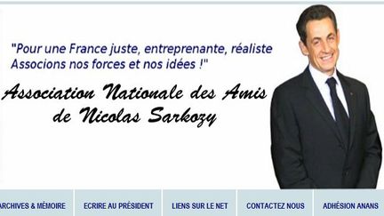 Capture d'&eacute;cran du site de l'Association nationale des amis de Nicolas Sarkozy. (ANANS / FTVI)