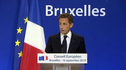 Conférence de presse de Nicolas Sarkozy à Bruxelles (16 septembre 2010) (France 2)