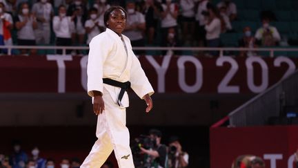 Clarisse Agbégnénou lors des Jeux olympiques de Tokyo, le 27 juillet 2021. (JACK GUEZ / AFP)