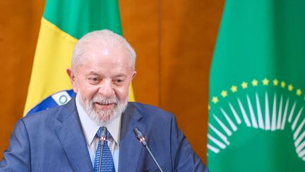 Le président brésilien, Lula, à Addis-Abeba (Ethiopie), le 18 février 2024. (RICARDO STUCKERT / BRAZILIAN PRESIDENCY / AFP)