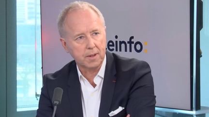 Philippe André, le président de l'Association nationale des industries alimentaires (Ania),était l'invité de franceinfo le 7 avril 2022. (FRANCEINFO / RADIO FRANCE)