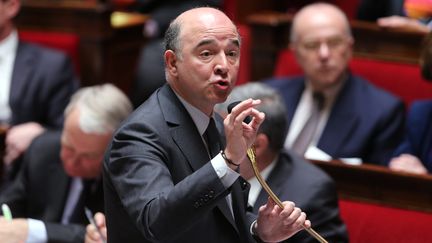 Le ministre de l'Economie et des Finances, Pierre Moscovici, le 2 avril 2013 &agrave; l'Assembl&eacute;e nationale. (PIERRE VERDY / AFP)