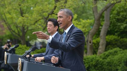 Le pr&eacute;sident Barack Obama lors d'une conf&eacute;rence de presse &agrave; Washington, le 28 avril 2015. (MANDEL NGAN / AFP)