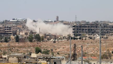 Des bombardements au nord d'Alep (Syrie), le 28 juillet 2016. (GEORGE OURFALIAN / AFP)