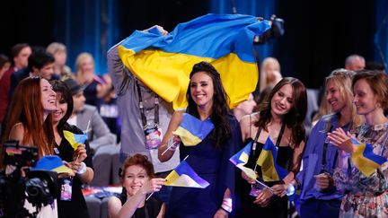 La chanteuse ukrainienne Jamala, victorieuse de l'Eurovision 2016, à Stockholm (Suède), le 14 mai 2016. (MICHAEL CAMPANELLA / GETTY IMAGES EUROPE)