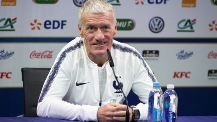 Didier Deschamps en conférence de presse (THOMAS SAMSON / AFP)