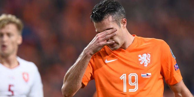 L'attaquant batave Robin Van Persie