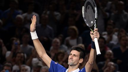 Novak Djokovic soulagé après sa victoire au forceps sur Tomas Berdych (MIGUEL MEDINA / AFP)