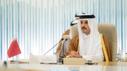 L'émir du Qatar, Tamim ben Hamad Al-Thani, lors d'un sommet à Jeddah (Arabie saoudite), le 19 juillet 2023. (SPA / AFP)