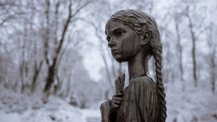 Le monument à la mémoire des victimes de l'Holodomor, le 28 novembre 2022 à Kiev (Ukraine). (ANDRE LUIS ALVES / ANADOLU AGENCY / AFP)