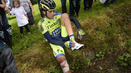 Alberto Contador n'est pas sûr d'être remis pour le départ de la Vuelta. (LIONEL BONAVENTURE / AFP)