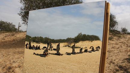 Entra&icirc;nement de recrues palestiniennes organis&eacute; par le Hamas dans la bande de Gaza (Palestine), le 23 janvier 2013. (MAXPPP)