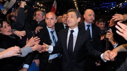 Nicolas Sarkozy en meeting à Marseille (AFP)