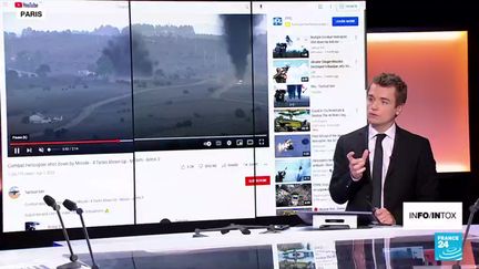 Plusieurs comptes Twitter et Facebook affirment, images à l'appui, que la Russie a procédé à la destruction de matériel militaire déployé en Ukraine&nbsp;par l'Otan. (Info ou Intox France 24)