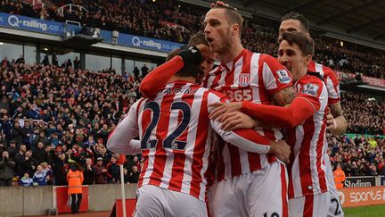 La joie des joueurs de Stoke City