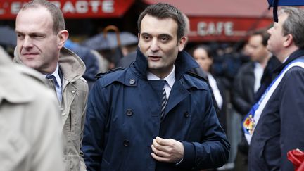 Le vice-pr&eacute;sident du FN, Florian Philippot, le 1er mai 2015, &agrave; Paris. (THOMAS SAMSON / AFP)