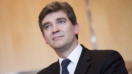 Arnaud Montebourg, le ministre du Redressement productif, lors d'une conf&eacute;rence de presse &agrave; Paris, le 5 f&eacute;vrier 2013. (MAXPPP)