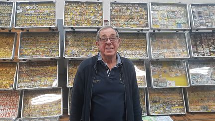 Thierry Storme, collectionneur et organisateur du 32e Mondial des collectionneurs de fèves des rois, à Champigny-sur-Oise (Val-d'Oise). (FARIDA NOUAR / RADIO FRANCE)