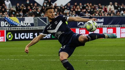 Rémi Oudin, buteur pour les Girondins de Bordeaux face à Monaco, dimanche 20 février.&nbsp; (THIBAUD MORITZ / AFP)