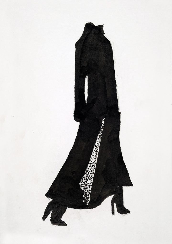 Claude Parent : dessiner la mode. Encre sur papier, été 2015 
 (Dennis Bouchard)