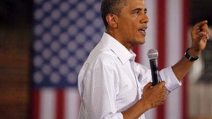 Le Président Barack Obama prononce un discours à Atkinson (Illinois), le 17 août 2011. (AFP - Joe Raedle / GETTY IMAGES)