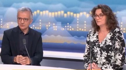 Jézabel Couppey-Soubeyran et Patrice Geoffron lors des Informés de l'éco, le 5 novembre 2022 (FRANCEINFO / RADIO FRANCE)