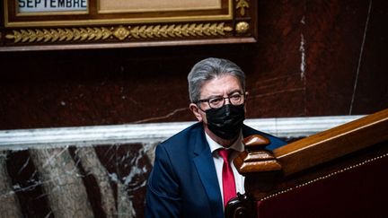 Le député de La France insoumise Jean-Luc Mélenchon à l'Assemblée nationale à Paris, le 7 septembre 2021. (XOSE BOUZAS / HANS LUCAS / AFP)