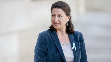 La ministre de la Santé, Agnès Buzyn, à la sortie du Conseil des ministres, sur le perron de l'Elysée, le 4 avril 2018. (LEON TANGUY / MAXPPP)