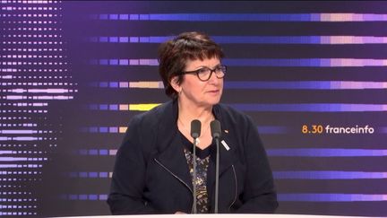 Christiane Lambert, présidente de la FNSEA, sur franceinfo, samedi 4 mars 2023. (FRANCEINFO / RADIOFRANCE)