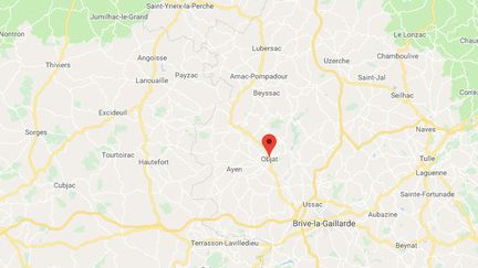 Objat (Corrèze); (GOOGLE MAPS)