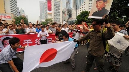 Manifestation anti japonaise à Shenzhen (Chine) le 18/9/2012 (AFP/Peter Parks)